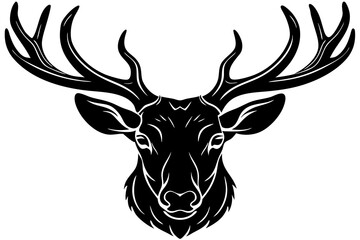 Naklejka premium deer head icon silhouette vector