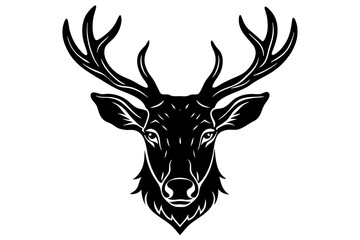 deer head icon silhouette vector