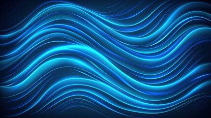 Abstract blue wavy lines tech background. Futuristic vector design for digital banners.