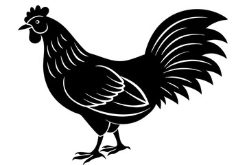chicken silhouette vector art illustration