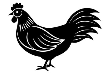 chicken silhouette vector art illustration