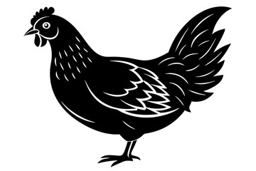 chicken silhouette vector art illustration