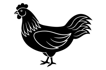chicken silhouette vector art illustration