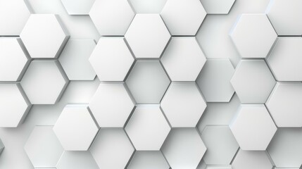 Naklejka premium Stunning 3D honeycomb mosaic design with futuristic flair in white. Realistic geometric texture for modern aesthetic.