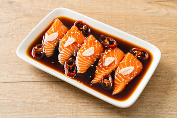 Salmon marinated Shoyu or Salmon Pickled Soy Sauce