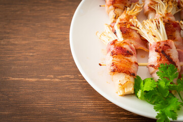 Bacon Wrapped Golden Needle Mushroom