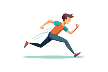 Running man in the race vector art illustration