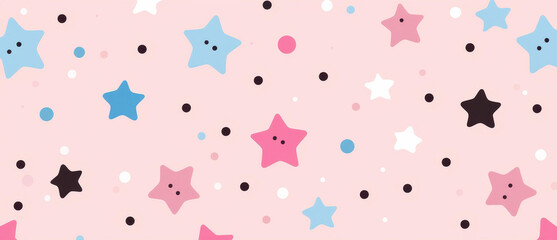 Vector baby shower pattern in blue and pink for invites and cards.