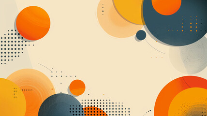 Obraz premium Abstract geometric pattern with orange and blue circles