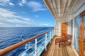 View from a cruise ship balcony cabin open sea