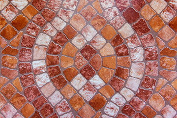 Mosaic Pattern of paving tiles, ceramic brick floor background