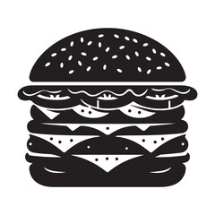 Burger silhouette vector illustration