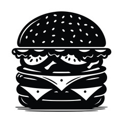 Burger silhouette vector illustration