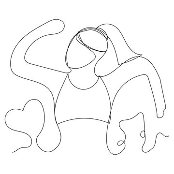 recommend clip art: Sketch lifestyle concept minimal girl woman dance aerobics drawing line art. Female exercise hand drawn line concept with white ioslated background. Abstract,vector,illustration.