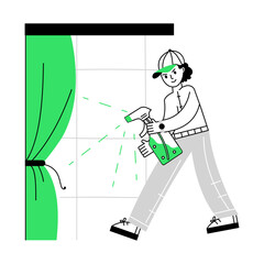 A line style mini illustration of disinfectant spray 

