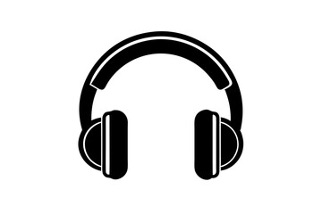 headphone icon silhouette vector art illustration
