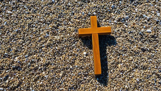 cross in front of the church, sunday church, jeus christ, holy sprit, ai generated