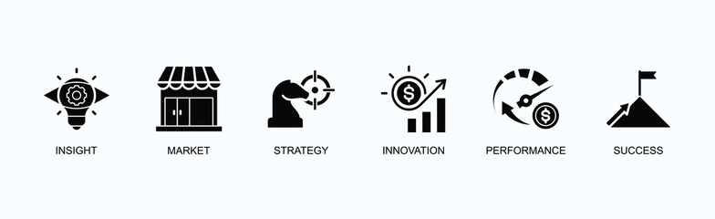 Competitive Intelligence Banner Web Icon Vector Illustration Concept With Insight, Market, Strategy, Innovation, Performance, Success