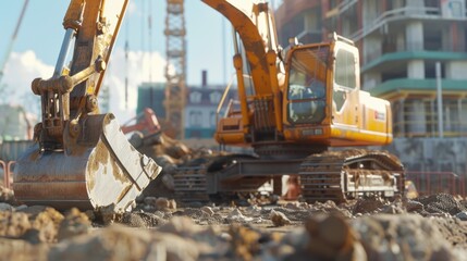 Construction Site with Bulldozer