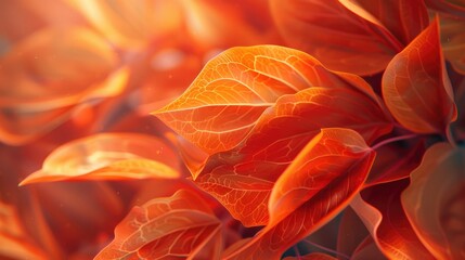 Orange leaf plant close-up,