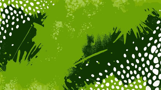 Abstract green leopard grunge animated brutal comic book style composition background