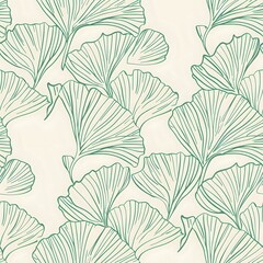 Simple Ginkgo Leaf Fabric Pattern