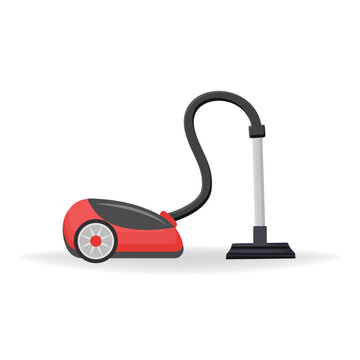 recommend clip art: Red vacuum cleaner for household use icon vector. Red floor vacuum cleaner icon isolated on a white background