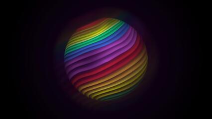 Abstract lgbt symbol, rainbow pride sign waves floating in space. Colorful digital gradient background animation. Deep  fluid dynamics: ideal for technology backgrounds and natural water themes
