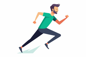 Running man in the race vector art illustration