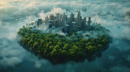 Fototapeta premium Business Team Implements Carbon Neutrality Plans for Climate Health