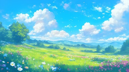 Serene Lake with Mountain and Sky