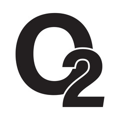 Oxygen O2 vector icon  in black  color. vector illustration. EPS 10/AI
