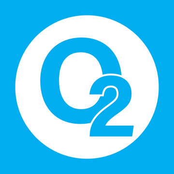 Oxygen O2 vector icon in  blue color. vector illustration. EPS 10/AI