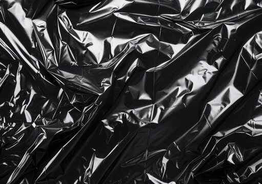 Black plastic wrap texture background