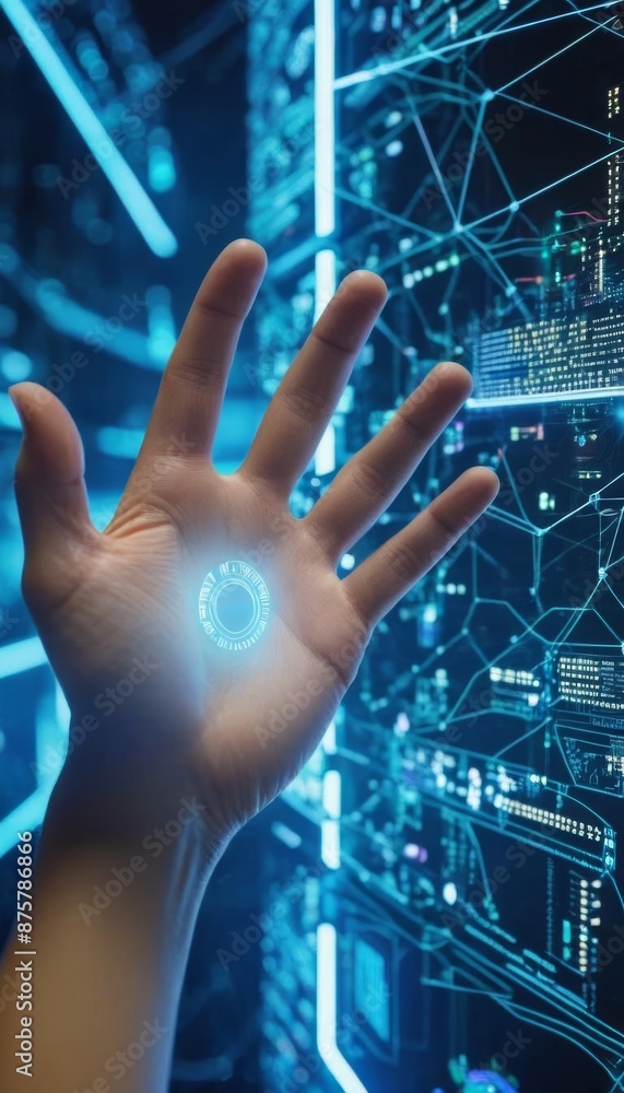 Poster virtual world cyberspace futuristic cyberpunk internet technology infinite forever futuristic realit