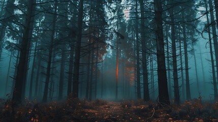 Fototapeta premium Enchanted Forest at Night