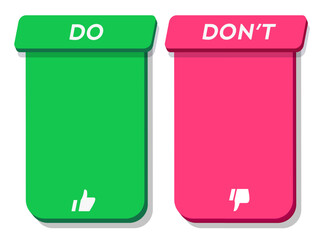 Do and dont infographic template frame 3D style vector 10 eps