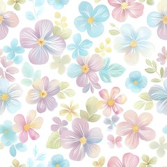 Beautiful Watercolor Floral Fabric Print