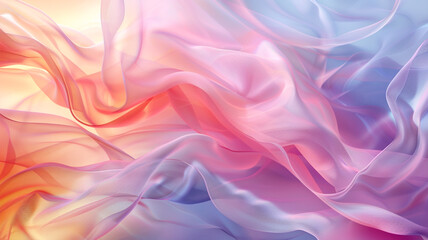 Obraz premium A layered composition of translucent shapes in pastel colors, overlapping to create new hues and patterns. The soft tones and transparency add a dreamy, ethereal quality.