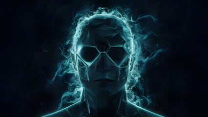 Fototapeta premium human skull x ray blue background