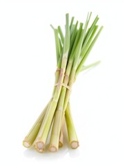 Fototapeta premium Fresh Lemongrass Bundle on White