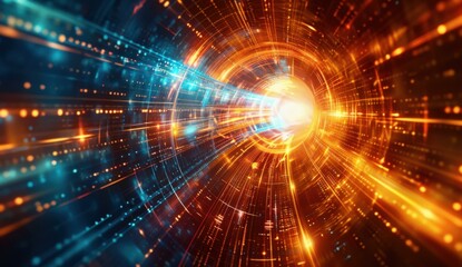 Obraz premium Binary tunnel. AI.