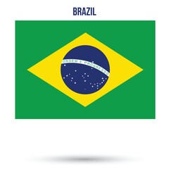Fototapeta premium brazil flag. Brazilian national flag isolated vector illustration on white background for national day september 7 celebration. brazil flag for Flyers posters banner social media and web.