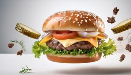 hamburger on a plate