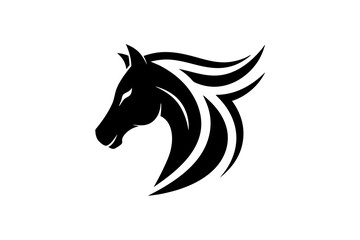Minimalist horse logo icon silhouette vector art illustration