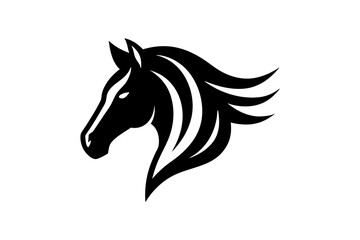Minimalist horse logo icon silhouette vector art illustration
