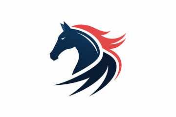 Minimalist horse logo icon silhouette vector art illustration