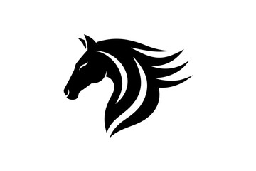 Minimalist horse logo icon silhouette vector art illustration