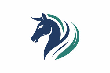 Minimalist horse logo icon silhouette vector art illustration