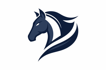 Fototapeta premium Minimalist horse logo icon silhouette vector art illustration